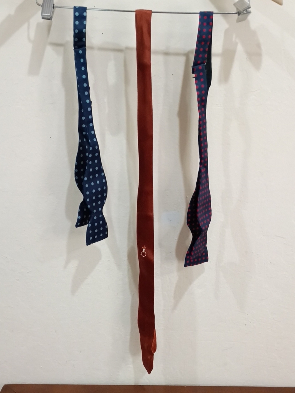Rego & Pato Silk Men's Adjustable Bow Ties and A Skinny Tie, Set of 3 - Vintage!
